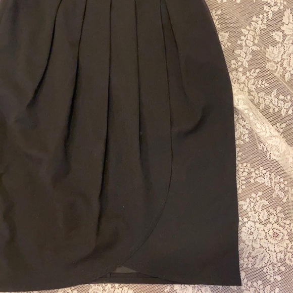 ESCADA HIGH WAISTED SKIRT Black wool pencil skirt SZ 38 draped VINTAGE cocktail - Picture 4 of 11